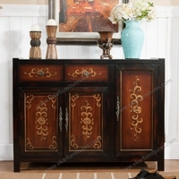 Antique Country Style Wood Shoe Cabinet With Doors