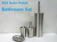 stainless steel pedal trash can and bathroom set accessaries