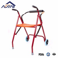 Medical product elderly disabled lightweight Steel walking frame walker with two wheel