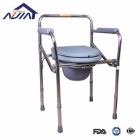 more images of Thicken foldable stainless steel factory OEM or ODM commode chair