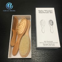 3 pieces baby wooden hairbrush Set