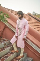more images of Buy Pink Sherwani for Men Wedding at the Best Price on Shreeman