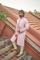 more images of Buy Pink Sherwani for Men Wedding at the Best Price on Shreeman