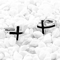 more images of 925 Sterling Silver Earring Buckle Cross