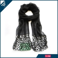 more images of heft black dyeing with beads fashionable twill silk scarf