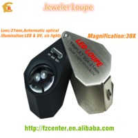 jewelry magnifier diamond eye loupe optical lens 30x 21mm led uv light