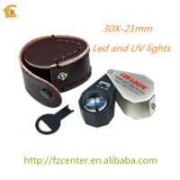 more images of hot sale 30X 21mm Dual Illuminated Jeweler's Loupe with led an uv lights