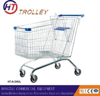 large volume metal wheeled shopping cart  on wheels for supermarket wholesale