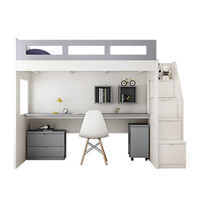 more images of H-02 modern design bunk bed set for adult MDF with desk