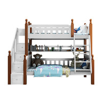 A01 wood material cabinet stair bunk bed for children