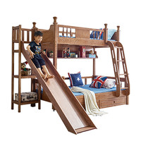 618 solid wood bunk bed durable bedroom furniture set with slide
