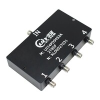 S C Band 2.0 to 8.0GHz 1 Input 4 Output RF 4 Way Power Divider Splitter High Isolation 20dB