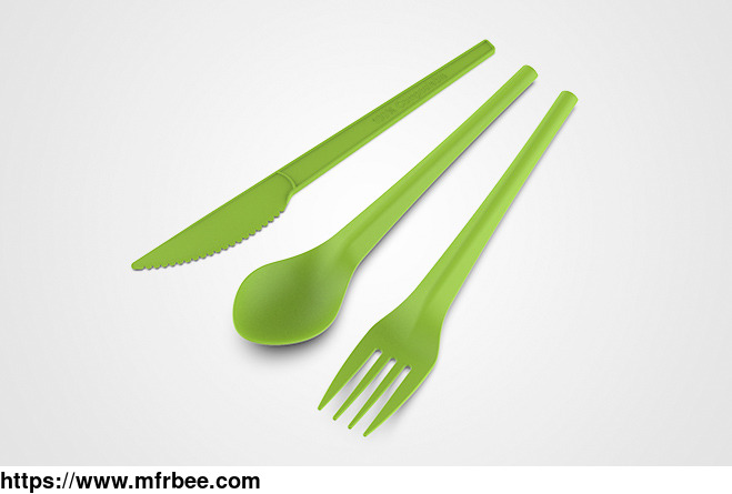green_color_pla_cutlery_disposable_eco_friendly