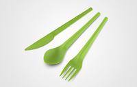 more images of Green Color PLA Cutlery Disposable Eco Friendly