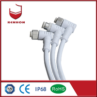 more images of M12 90 degree 9 pin IP66 220v waterproof inline mains connector for outdoor use