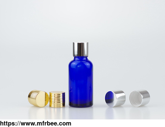 30ml_blue_glass_bottle_with_18_415_glossy_aluminium_cap_for_cosmetic_oil