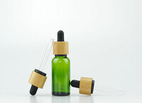 30ml Green Glass Bottle With 18-415 Bamboo TE&CRC Dropper Cap