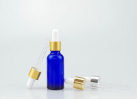 more images of 50ml Blue Glass Bottle With 18-415 Aluminium Gold Silver Dropper Cap