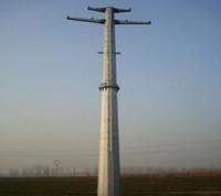 Flange single column galvanized steel pole tower