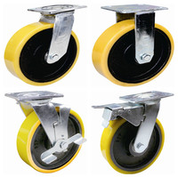 more images of 4"x4-1/2" top plate Heavy duty PU Industrial Caster wheel