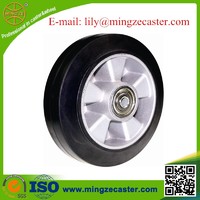 Elastic rubber mold on aluminum core caster wheel