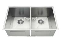 more images of Zero Radius Double Bowl Handmade Stainless Steel Kitchen Sink
