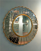 Classic iron devorative wall mirror with silver leafing for livingroom/dining room
