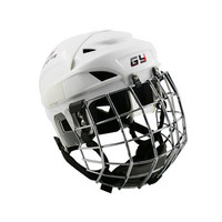 China PP Ice Hockey Helmet Vented Design Cooling System With Cage Mask Combo