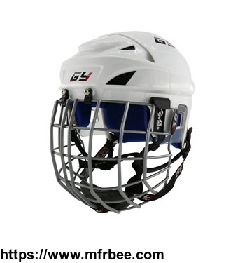 upgrade_classical_pp_ice_hockey_helmet_blue_impact_resistance_pu_liner_supplier