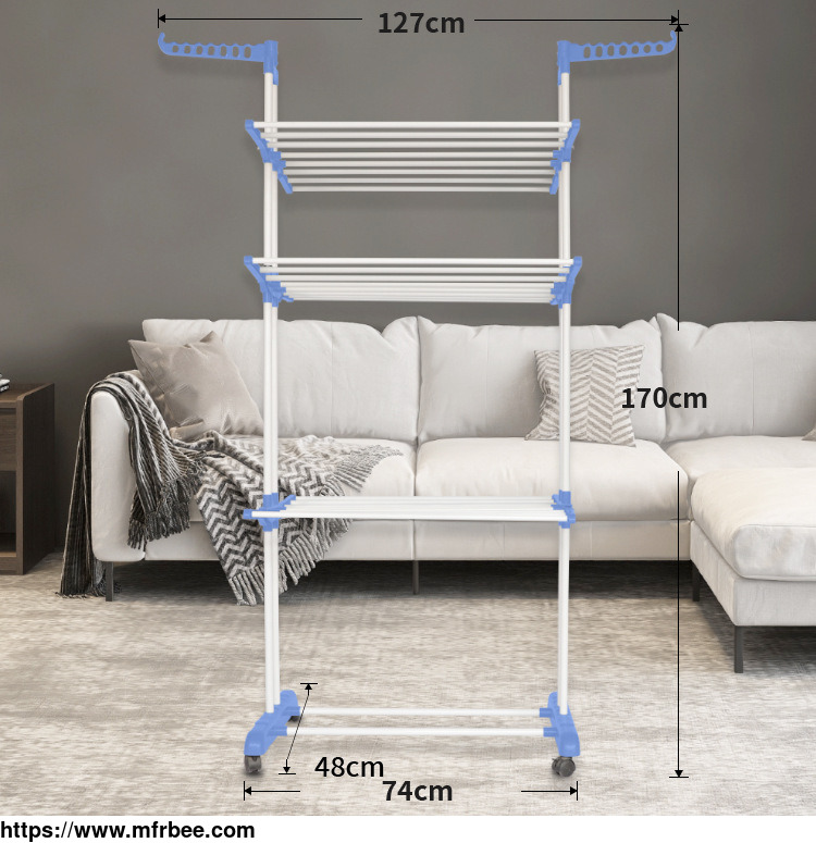 adjustable_stainless_steel_living_room_three_rods_trolley_clothes_rack_for_hanging_clothes
