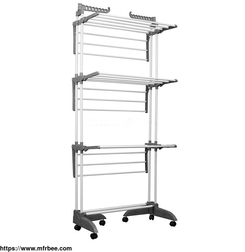 three_tiers_foot_foldable_stainless_steel_organizer_clothes_rack_for_hanging_clothes