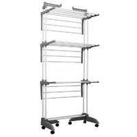 Three Tiers Foot Foldable Stainless Steel organizer clothes rack for hanging clothes