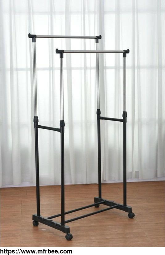 adjustable_stainless_steel_double_rail_clothes_rack_for_hanging_clothes