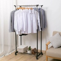 more images of Adjustable Stainless Steel Double Rail clothes rack for hanging clothes
