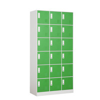 2016 new design green steel 18 door narrow side biometric locker