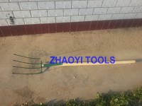 1055007 120cm straight handle forging spading digging prong garden manure hay forks