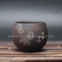 Chinese Qinzhou Nixing Pottery Handmade Tea Cup Goldfish Cup Kungfu Tea Large Tea Cup