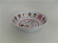 more images of hot sale custom decal printed plastic melamine 7" soup bowl