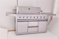 more images of Outdoor 6-Burner Premium Outdoor Gas Grill with double drawers and double doors