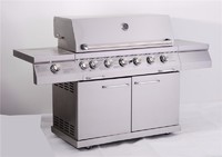 6-Burner Full Stainless Steel freestanding Outdoor Gas Grill with  doors