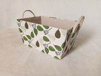 more images of Fabric Basket with Leather Handle, Polyester basket board inlay