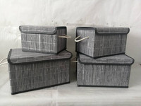 more images of Bamboo box with Lid 3pcs/set, Baboo storage box with fabric lining