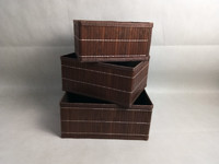 more images of Bamboo box with fabric lining, Natural Bamboo Bin Eco-Friendly