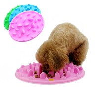 more images of Creative Custom Logo Pet Bowl Colorful Rounded Slow Feeder Pet Food Bowl