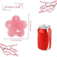 Popular Living Room Decorations Funny Sakura Coaster BPA Free Cute Quicksand Glitter Drink Coasters