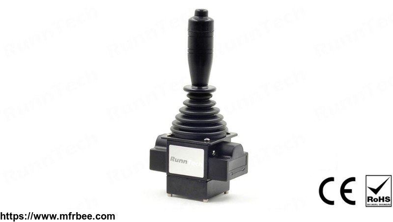 runntech_single_axis_4_20ma_output_joystick_latch_pushbutton_for_proportional_valves