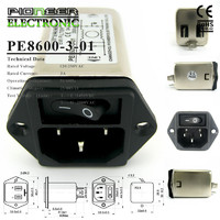 PE8600-3-01 3A 120V/250V emi emc filter with switch
