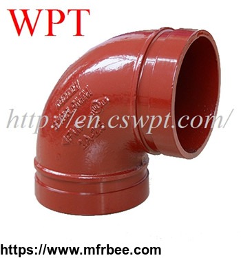 90_elbow_grooved_ductile_iron_grooved_pipe_couplings_and_fittings_wpt_manufacturer