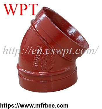 45_elbow_grooved_ductile_iron_grooved_pipe_couplings_and_fittings_wpt_supplier