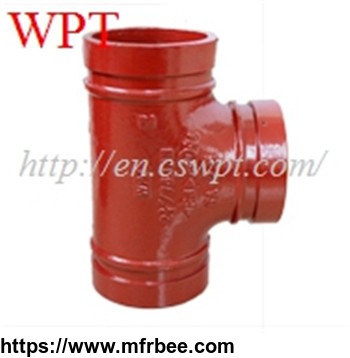 equal_grooved_tee_ductile_iron_grooved_fittings_overground_for_fire_fighting